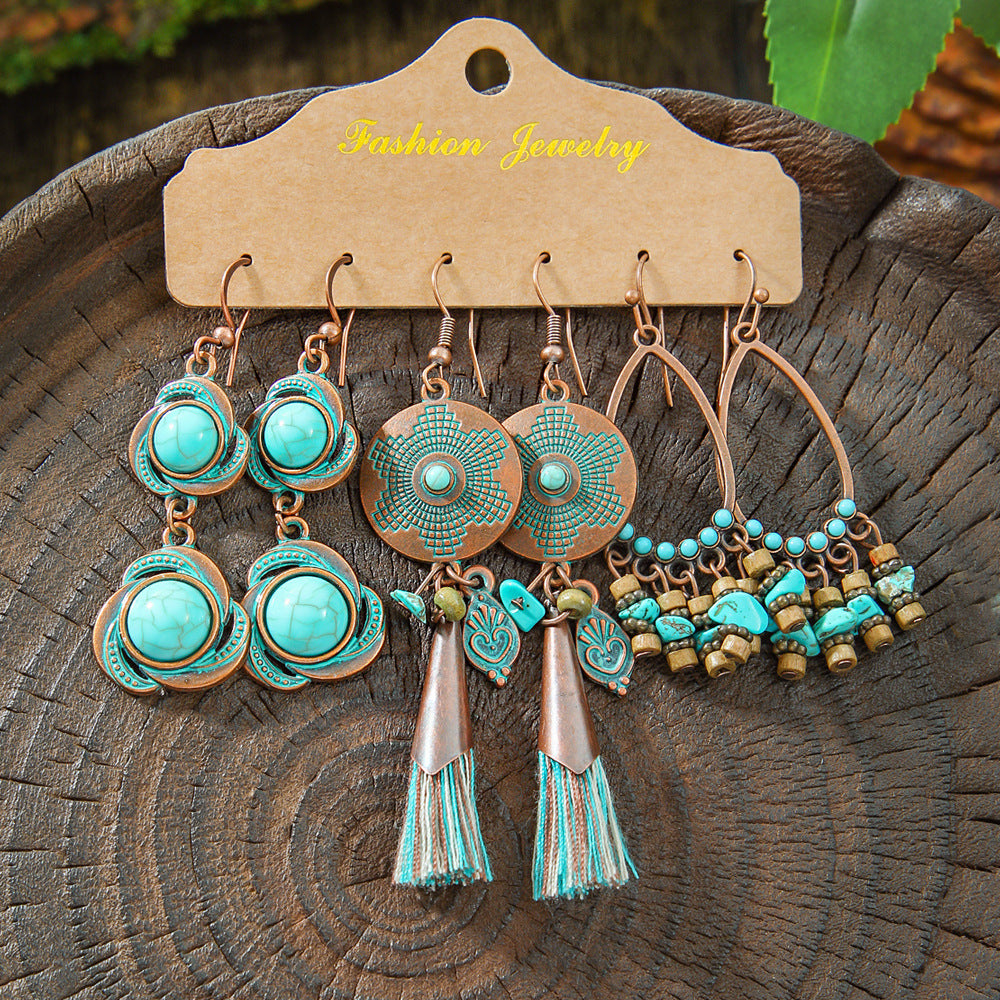 Bohemian Tassel Earrings Vintage Metal