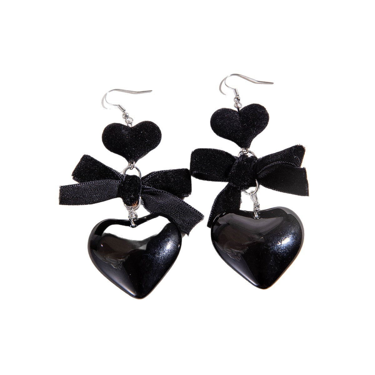 Vintage Minimalist Bow Heart Earrings Acrylic Valentine Jewelry