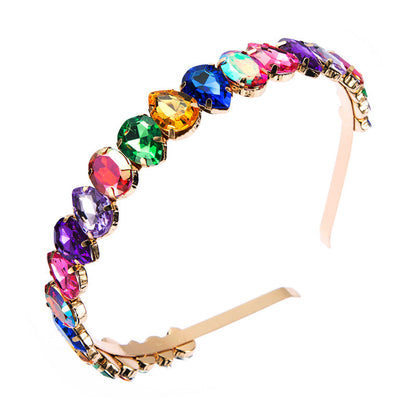 Colorful Rhinestone Metal Headband Fashion Accessory for Women
