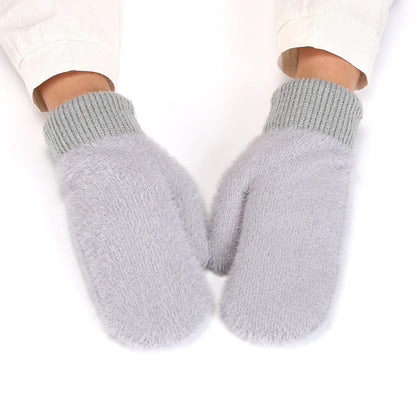 Winter Mittens Warm Fleece Cozy Knit Gloves