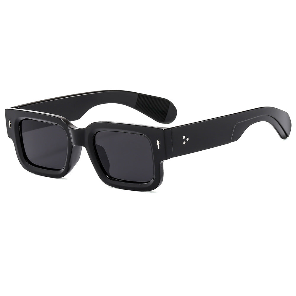 Trendy Square Sunglasses for Men with Arrow Design, UV400 Protection, Versatile Style
