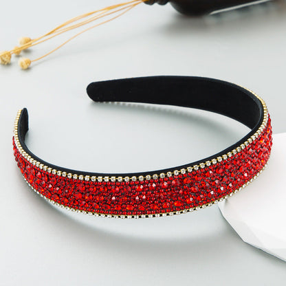 Colorful Rhinestone Wide Headband Elegant Fashion Hair Accessory