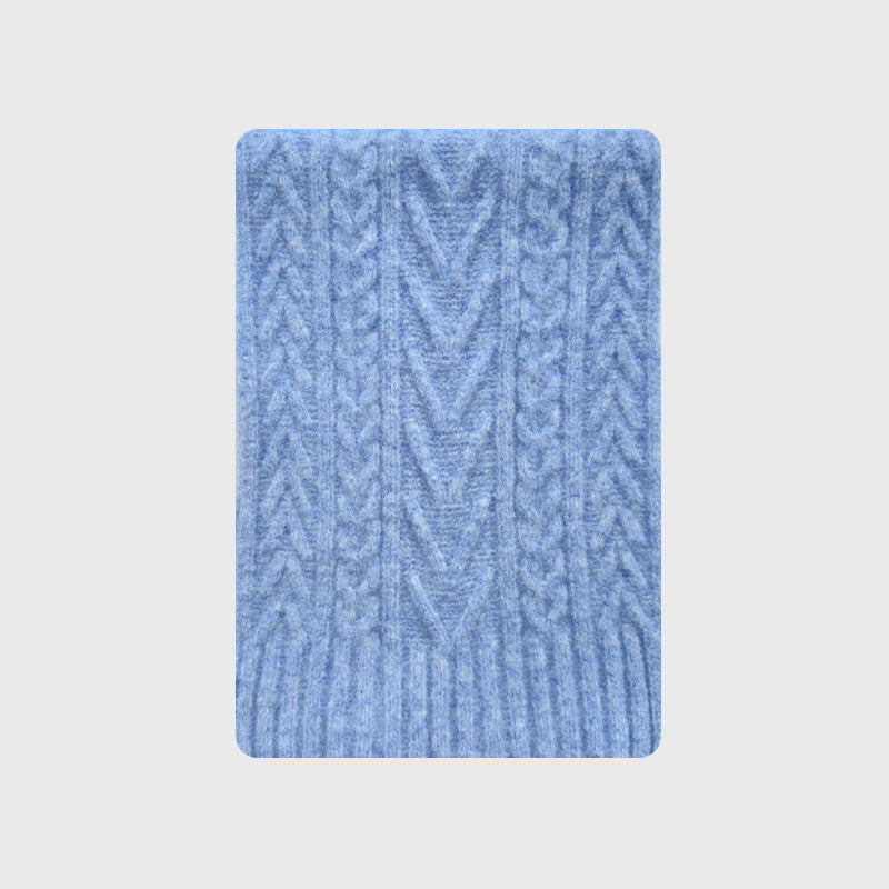 Handmade Chunky Knit Wool Blend Scarf for Women