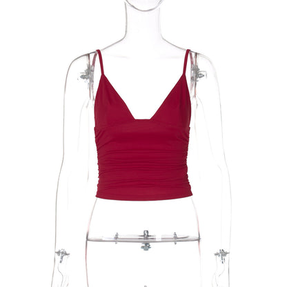 Trendy Casual V-Neck Crop Top