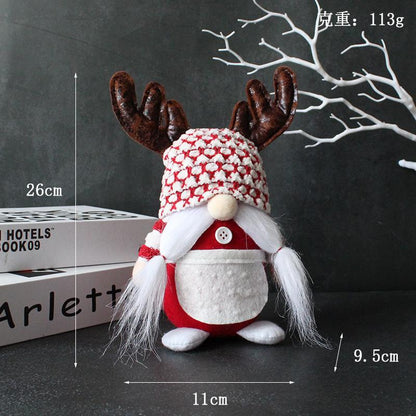 Christmas Antler Rudolph Elk Faceless Old Man Doll Dwarf Doll Decoration