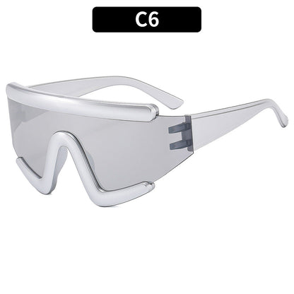 Trendy Oversized Cycling Sunglasses with UV400 Protection