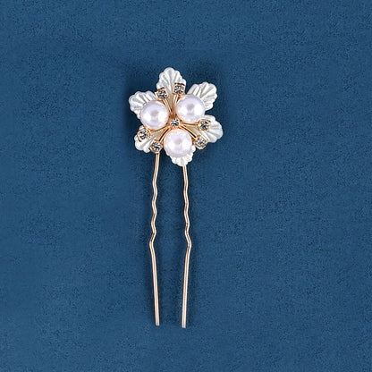 Bridal Hair Accessories Handmade Pearl Daisy Hairpins U-Shaped Hair Forks