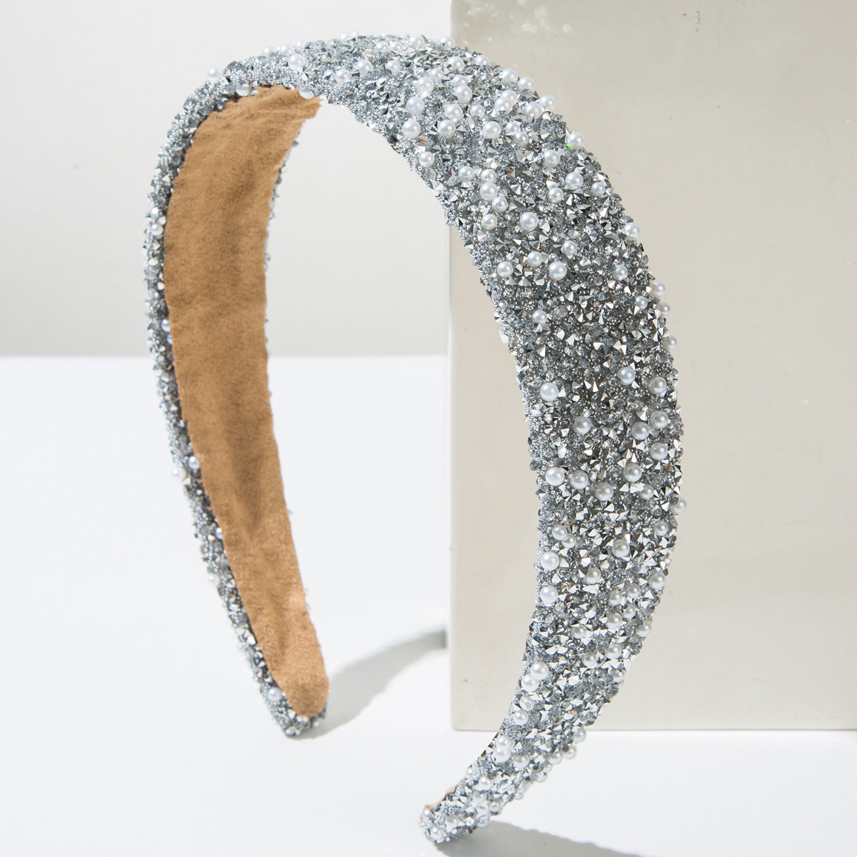 Colorful Pearls Rhinestone Headband Glamorous Women's Hair Accessory