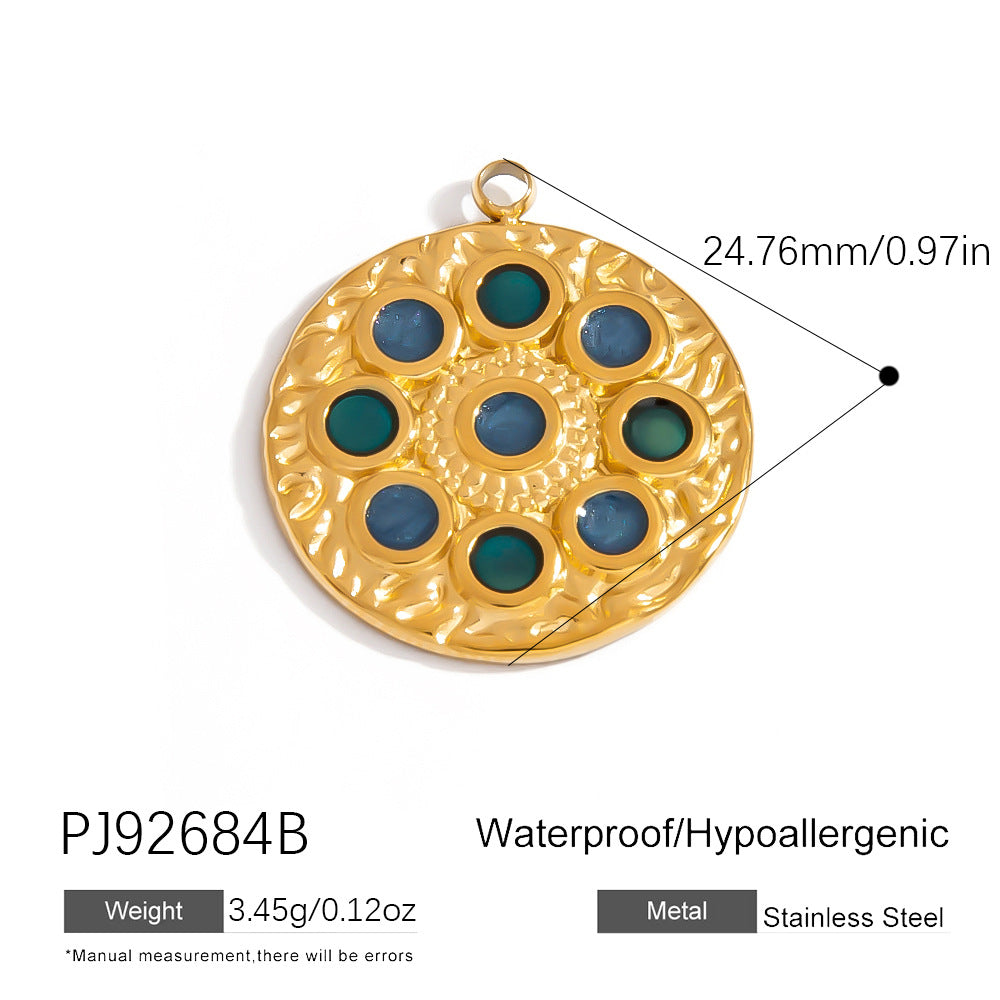 Heart Flower Pendant Accessories 18K Gold Plated Stainless Steel Jewelry