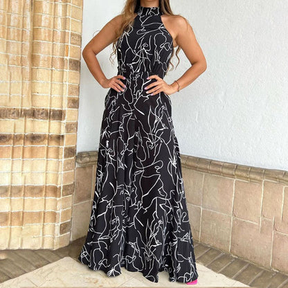 Trendy Floral Print Jumpsuit Stylish Casual High-Waisted Wide-Leg Pants