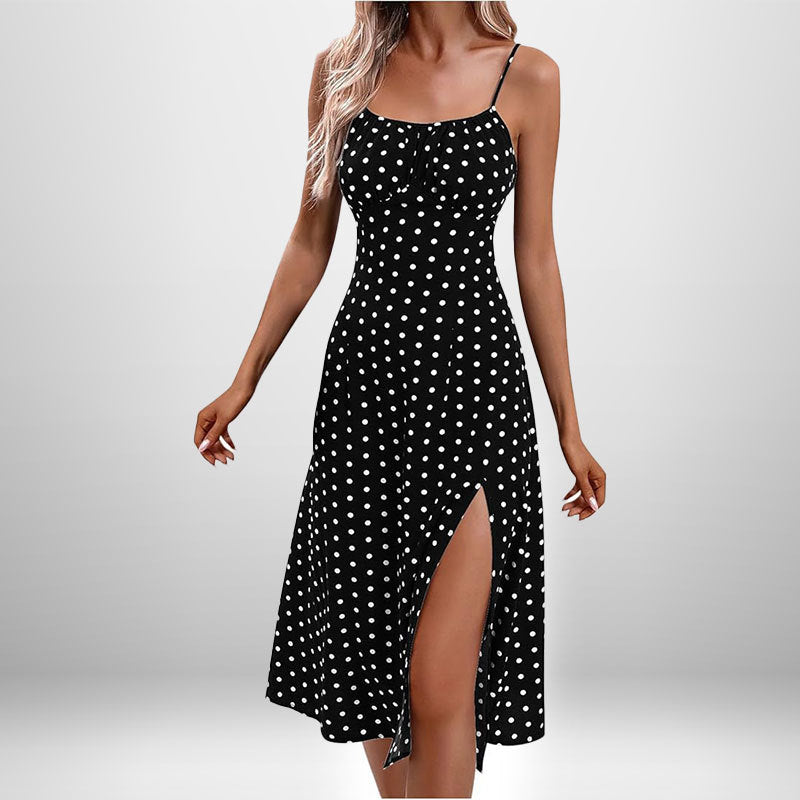 Sexy Floral Print Tie-Front Midi Dress