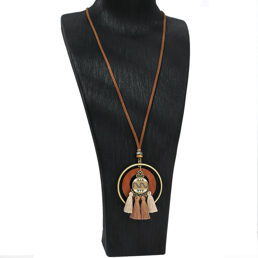 Trendy Bohemian Tassel Necklace Zinc Alloy Travel Jewelry