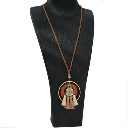 Trendy Bohemian Tassel Necklace Zinc Alloy Travel Jewelry