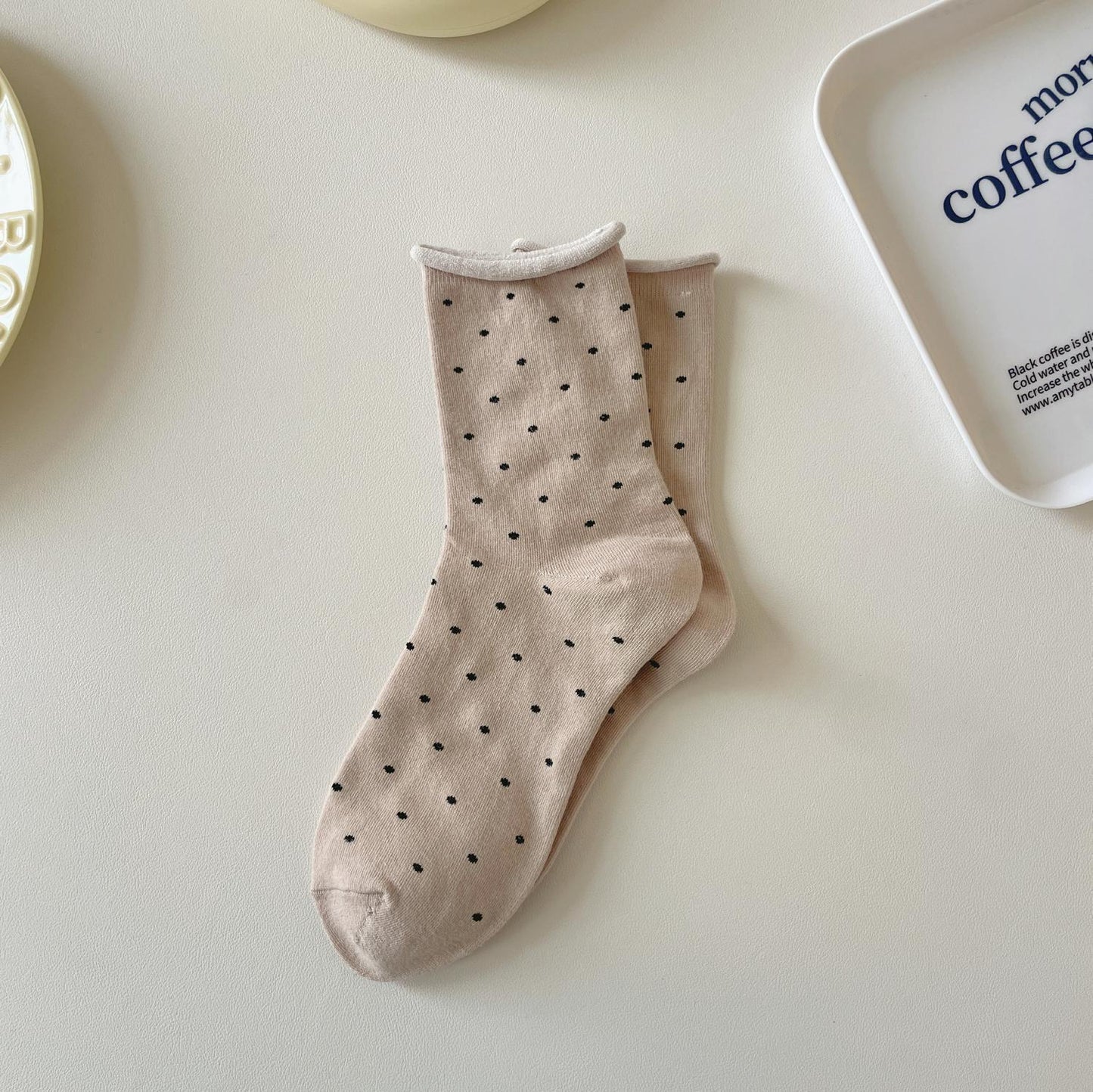 Rufia - Japanese Polka Dot Mid-Calf Socks