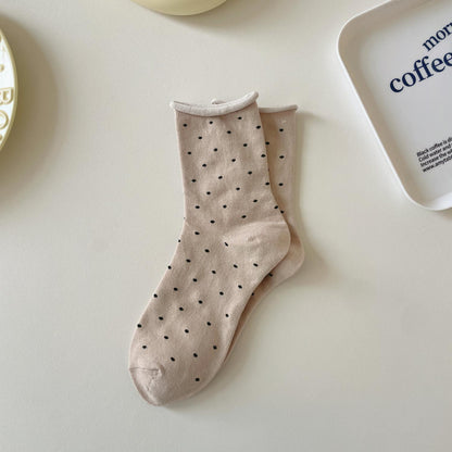 Rufia - Japanese Polka Dot Mid-Calf Socks