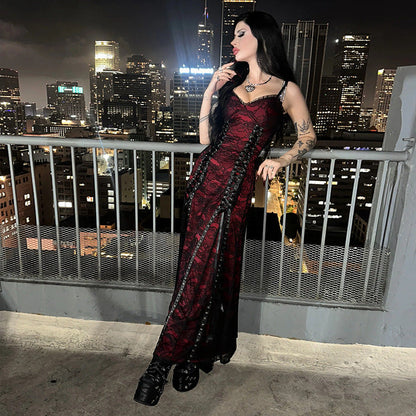 Lace Layered Cami Dress Comfortable Gothic Style