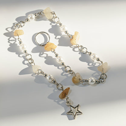 Long Bohemian Natural Stone Hair Accessories With Star Butterfly Design