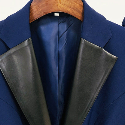 Color Block Long Pants Suit Set