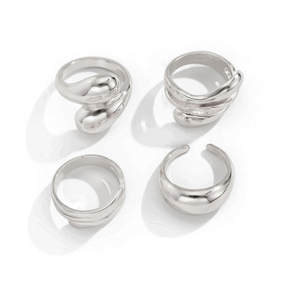 Ins Style Irregular Alloy Bracelet Set