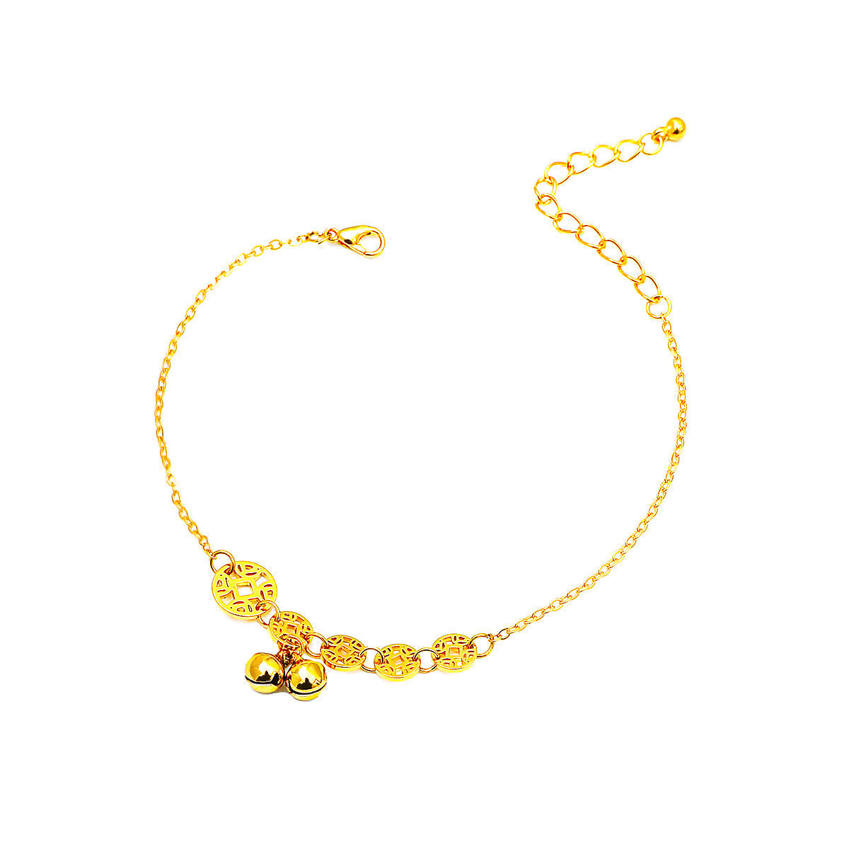 Simple Bell Hollow Out Pendant Anklet