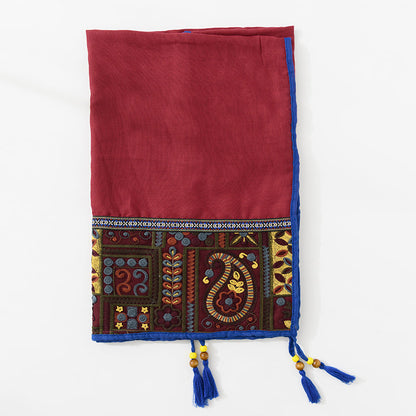 Ethnic Style Shawl Scarf Female Cotton Retro Embroidered Silk Scarf Spring And Autumn Versatile Embroidered Scarf