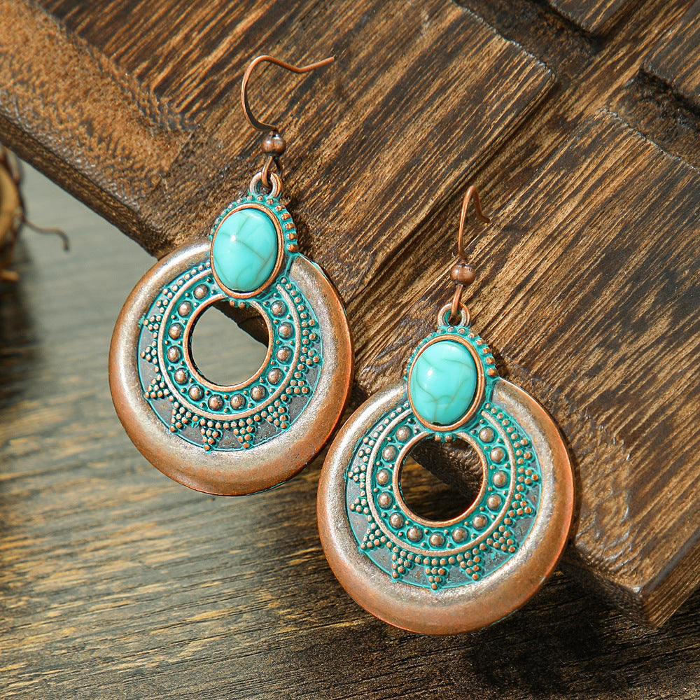 Bohemian Style Metal Earrings Vintage Tassel Earrings for Women