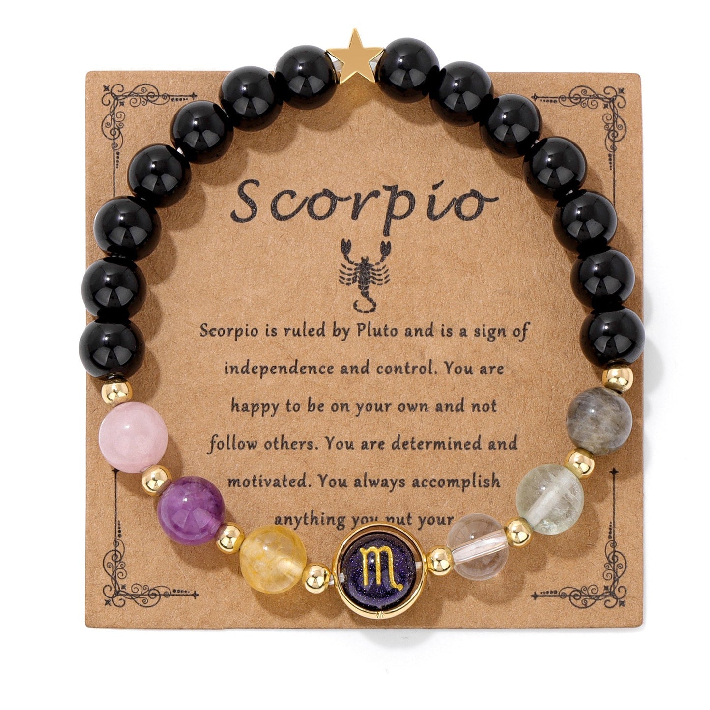 Vintage 12 Constellations Stone Beaded Bracelets