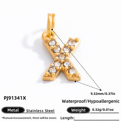 DIY Letter Pendant Necklace and Bracelet Set Stainless Steel Accessories
