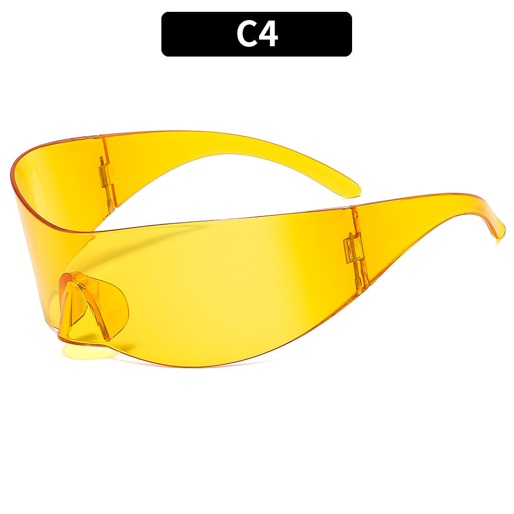 Trendy Y2K Futuristic Unframed Sunglasses Stylish Outdoor Shades