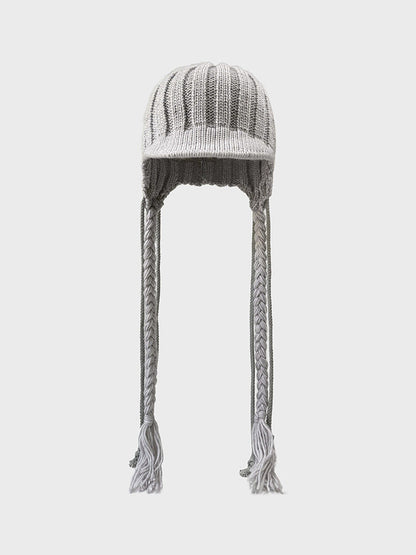 Cute Braid Tassel Ear Flap Beanie Knit Hat