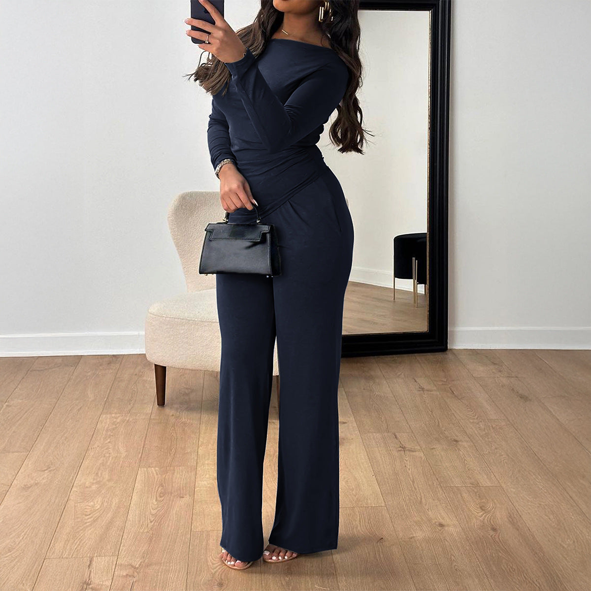 Elegant Long Sleeve T-Shirt and Pants Set for Women