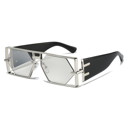 Trendy Hollowed Out Square Sunglasses Stylish Hip Hop Accessories