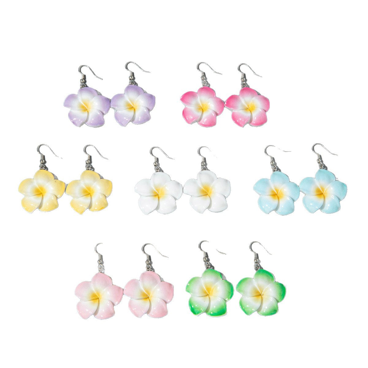 Gradient Flower Earrings Cute Fresh Style Resin Jewelry