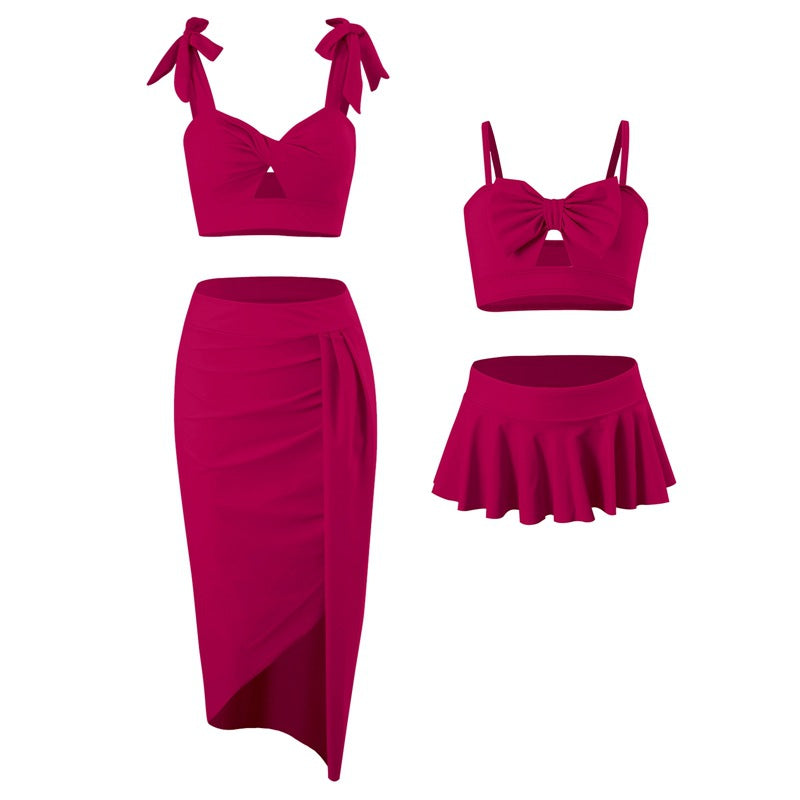 New Parent-Child Swimwear Set: Skirted Bikini For Women