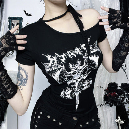 Dark Aesthetic Animal Print Basic Tee