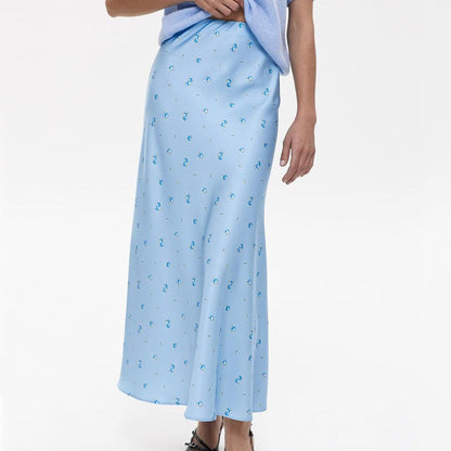 Elegant Floral Print Bodycon Midi Skirt