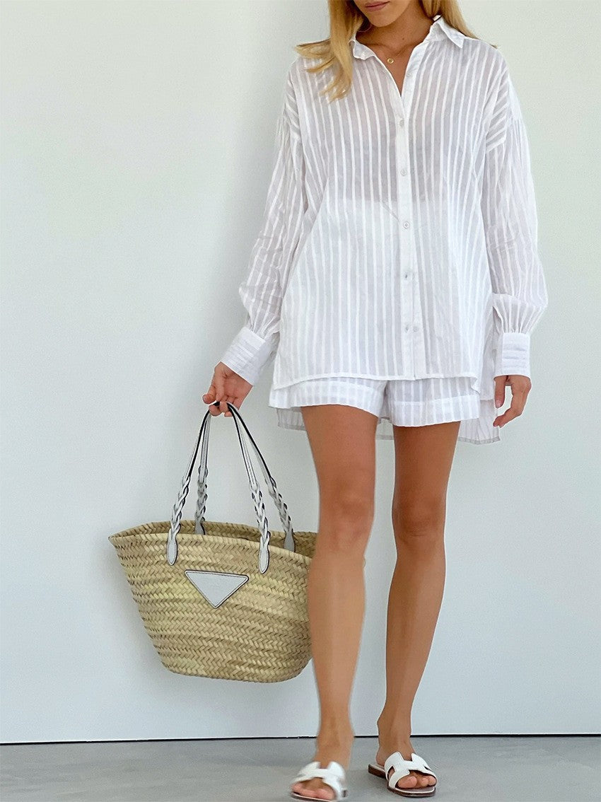 Floral Stripe Shirts & Shorts