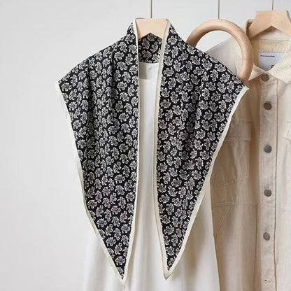 Vintage Polka Dot Triangle Silk Scarf