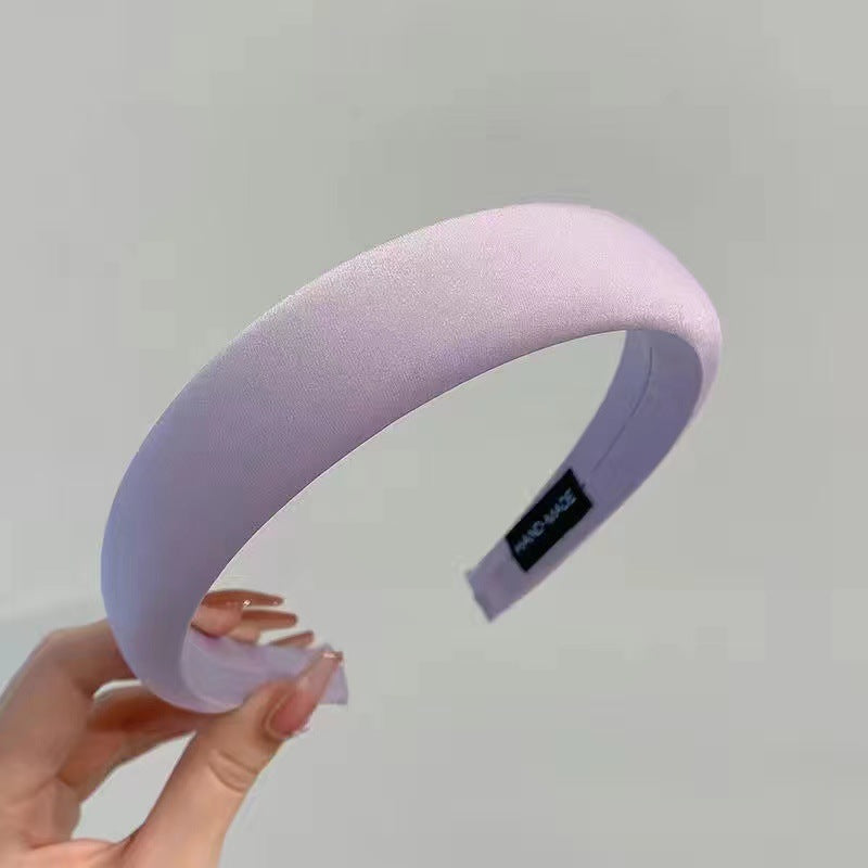 Solid Color Sponge Padded Satin Headbands