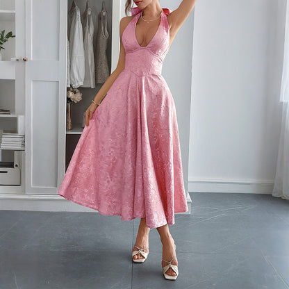 Elegant Halter Neck Long Dress for Women