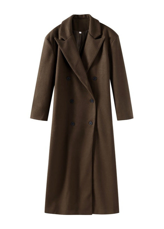 Double Breasted Wool Overcoat Brown Classic