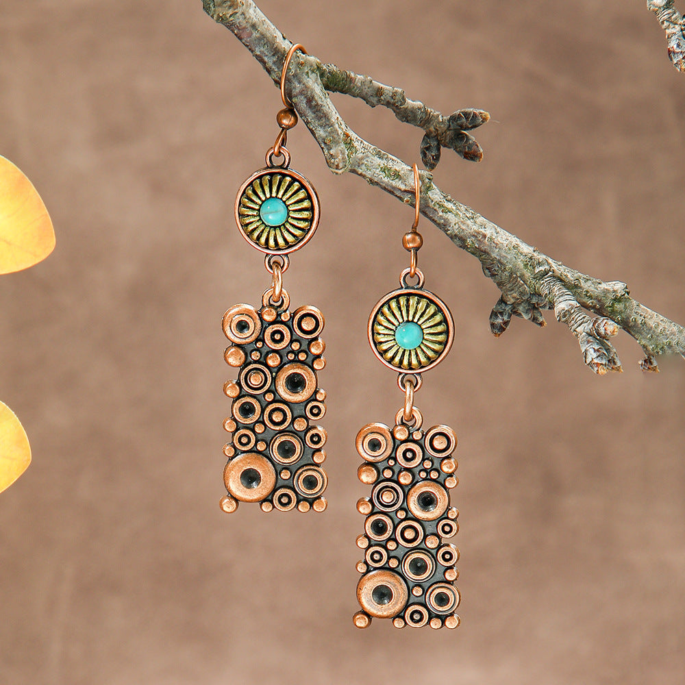 Bohemian Geometric Metal Earrings Creative Design for Women