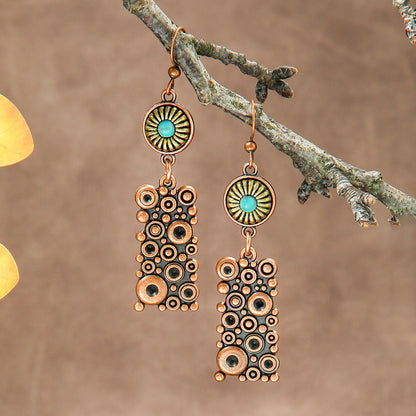 Bohemian Geometric Metal Earrings Creative Design for Women
