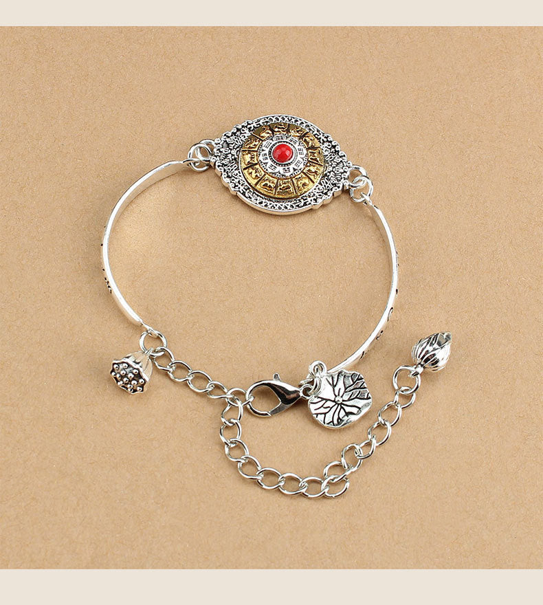National Style The Eight Trigrams Of Zodiac Sign Rotated The Six Character Mantra Bracelet