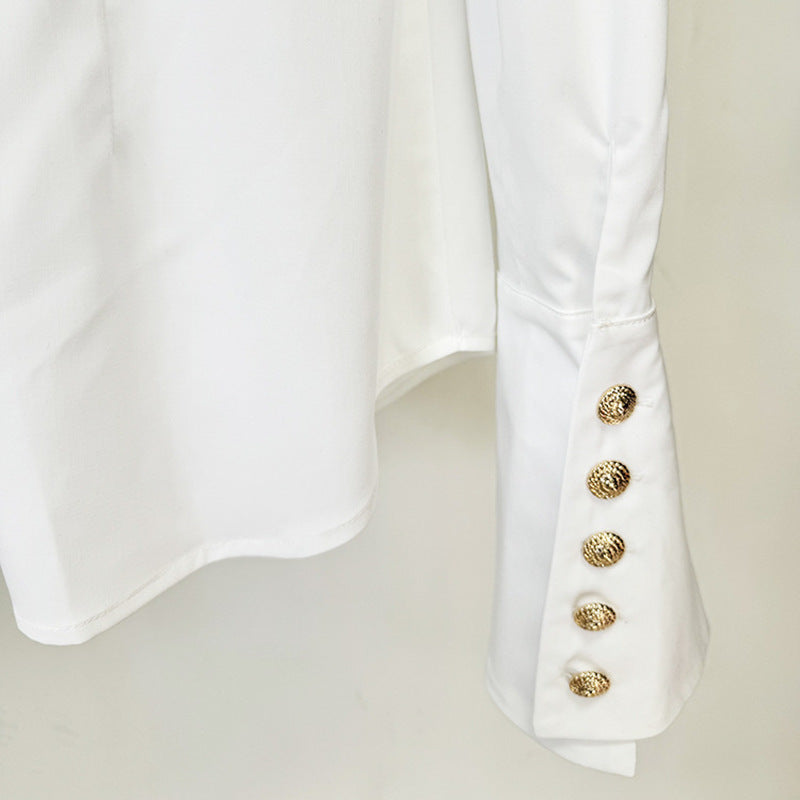 Trendy White Long Sleeve Shirt
