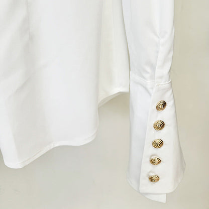 Trendy White Long Sleeve Shirt