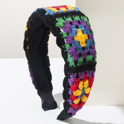 Korean Style Knitted Flower Headband Handmade Bohemian Hair Accessory