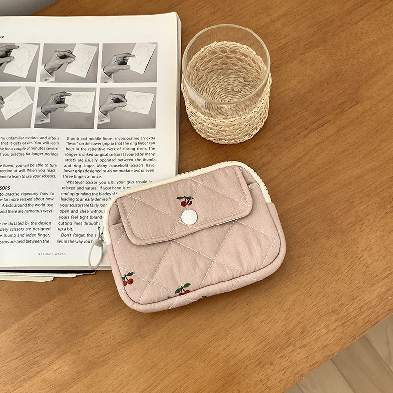 Multi-Functional Quilted Card Holder with Floral Print