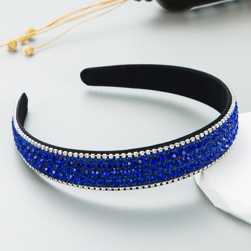 Colorful Rhinestone Wide Headband Elegant Fashion Hair Accessory