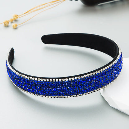 Colorful Rhinestone Wide Headband Elegant Fashion Hair Accessory